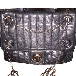 Claudia Ciuti black Quilted Leather Bag Adjustable Chain Strap